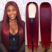 99J Burgundy Lace Front Wig 13*4 13*6 Frontal Straight Wigs Ashimary Virgin Hair