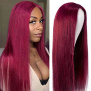 99J Burgundy Straight 4x4 5x5 6x6 Glueless Lace Closure Wig Ashimary Virgin Hair