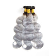 Ombre Grey Hair Bundle Body Wave 100% Human Hair - ashimaryhair