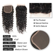 Luxurious Deep Wave 4 Bundles With Closure Natural Color - ashimaryhair