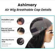 Air Wig|HD Transparent Lace Wear and Go Straight Wig with Pre Cut Lace & Bleached Knots & Pre-plucked Hairline