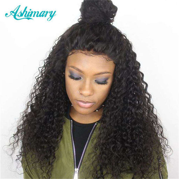 Water Wave Hair Lace Frontal 13x4Inchs Natural Color 100% Human Hair - ashimaryhair