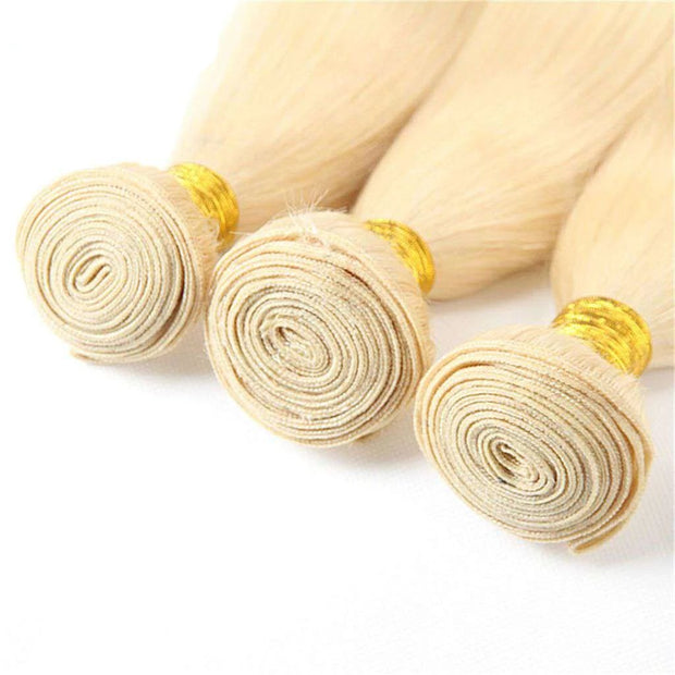 Honey Blonde 3 Bundles Straight Brazilian Human Hair Bundles - ashimaryhair