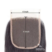 9A Straight Soft Brazilian Virgin Hair 3 Bundles with Closure Natural Color - ashimaryhair