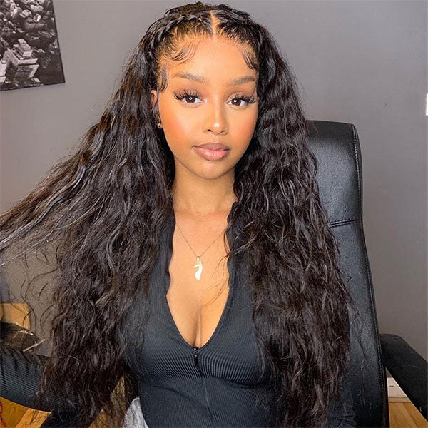 Ashimary 13x6 Water Wave  HD Lace Frontal Wigs Natural Color Hair For Women