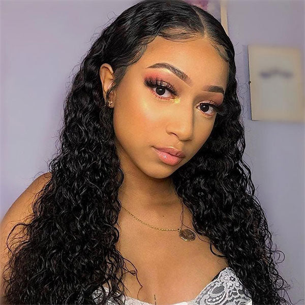 Ashimary 13x6 Water Wave  HD Lace Frontal Wigs Natural Color Hair