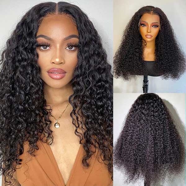 Ashimary Water Wave 13x6 HD Lace Frontal Wigs Natural Color Hair