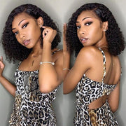 Natural Color Human Hair Wigs Deep Wave Short Bob Wig