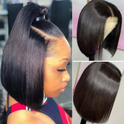 BOGO Short Hd Transparent Lace Frontal Straight Bob Wigs Human Hair