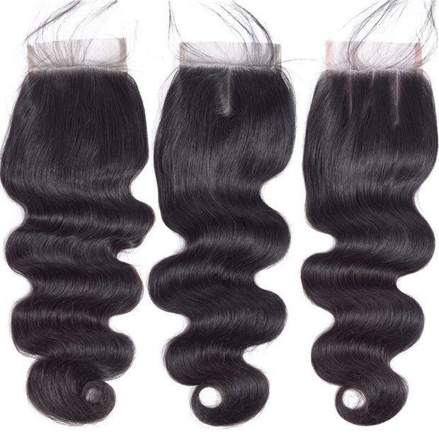 9A Body Wave Virgin Hair 3 Bundles with Closure Natural Color Brazilian Hair - ashimaryhair