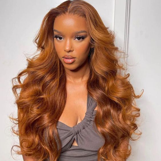 30# Brown 13x4 Body Wave Lace Wigs Pre-plucked Colored Human Hair Lace Front Wigs