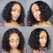 Deep Wave Curly Glueless Bob V Part Wig Beginner Friendly Natural Scalp Thick Human Short Hair Ashimaryhair