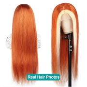 Ginger With Blonde 613 Straight Lace Front Human Hair Wigs