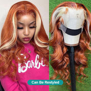 Ginger With Blonde 613 Straight Lace Front Human Hair Wigs