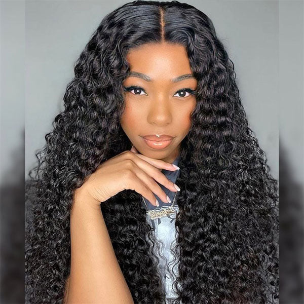 Glueless Wear And Go Water Wave HD Transparent Lace Closure Wig With Pre-cut lace