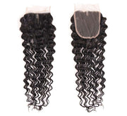 Deep Wave Hair 4x4Inchs Lace Closure Natural Color 100% Human Hair - ashimaryhair