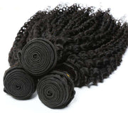 10A Kinky Curly Hair 4 Bundles With Closure Brazilian Hair Natural Color - ashimaryhair