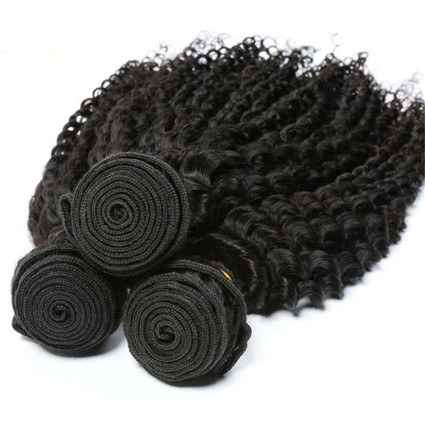 Afro Kinky Curly Hair 3 Bundles 10A Brazilian Human Hair Natural Color - ashimaryhair