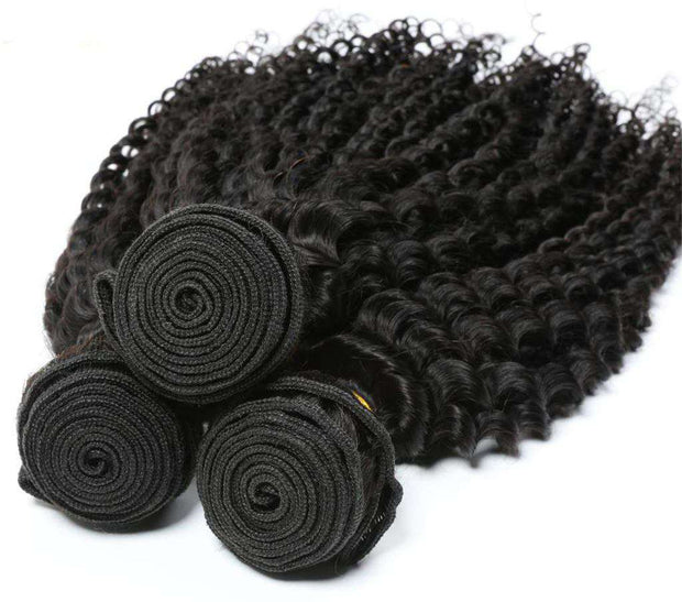 Kinky Curly Hair Bundles 9A 100% Human Hair Natural Color - ashimaryhair