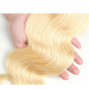 613 Honey Blonde Brazilian Body Wave Hair 3 Bundles With Frontal Human Hair - ashimaryhair