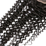 9A Kinky Curly Hair 3 Bundles with Closure Human Hair Natural Color - ashimaryhair