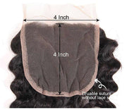 Luxurious Deep Wave 4 Bundles With Closure Natural Color - ashimaryhair