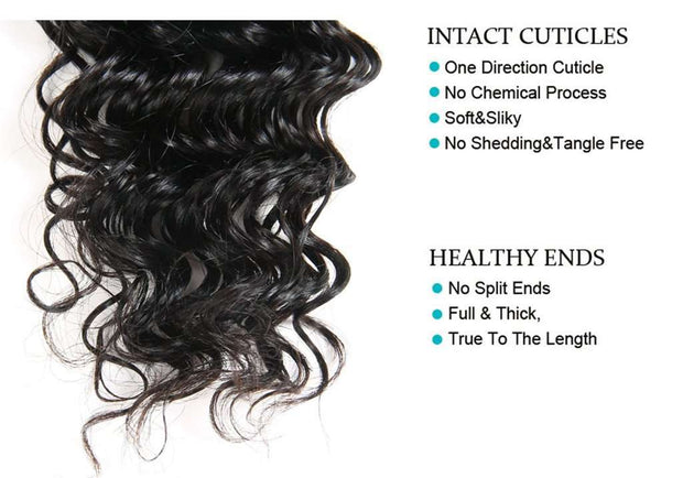 Deep Wave Hair 4x4Inchs Lace Closure Natural Color 100% Human Hair - ashimaryhair