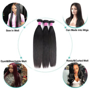 Indian Remy Human Hair Weave 3 Bundles Silk Soft Straight Hair on AshimaryHair.com