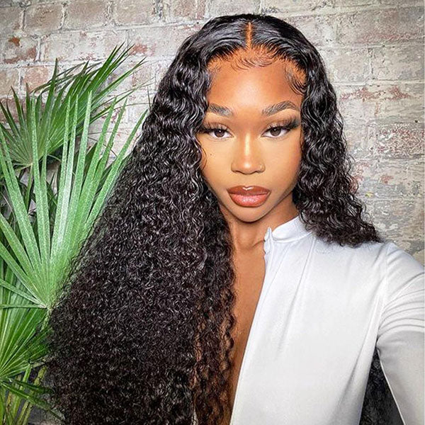 Jerry Curly 13x4 HD Transparent Lace Front Wig