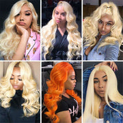 613 Honey Blonde Brazilian Body Wave Hair 3 Bundles With Frontal Human Hair - ashimaryhair