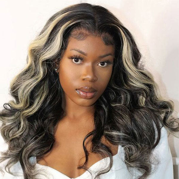 Original Platinum Blonde Highlights Mixed Color wig