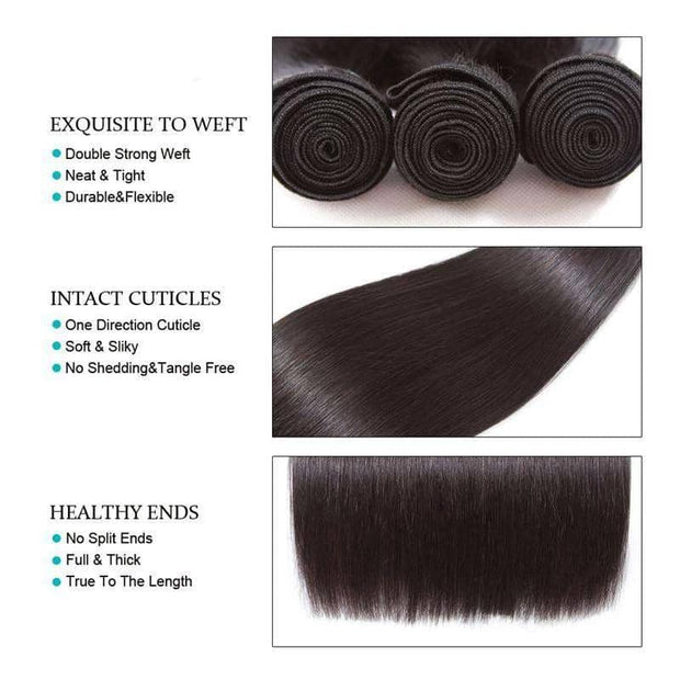 Peruvian Hair Weave Straight 2/3 Bundles -AshimaryHair.com