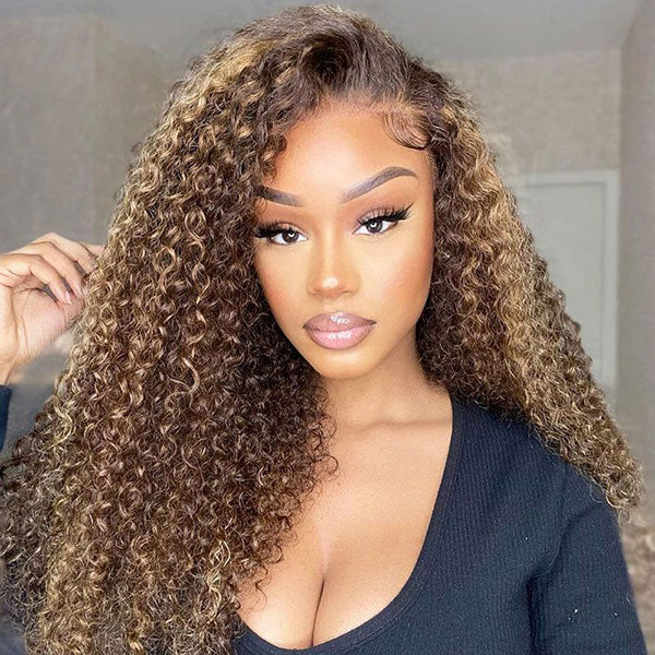Ashimary Wear And Go Highlight Piano Color Human Hair Water Wave Lace front Wig