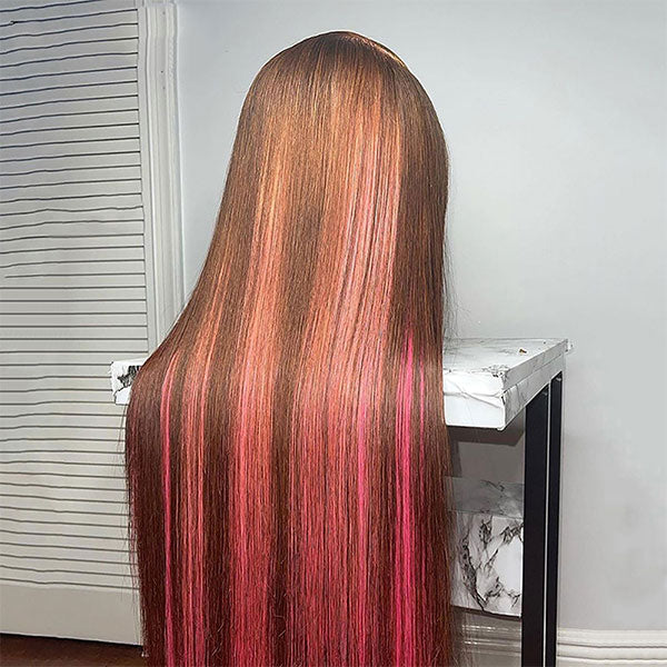 Pink Highlights In Brown Hair