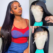 13*4 HD Transparent Lace Front Wigs Human Hair Brazilian Straight Hair-AshimaryHair.com
