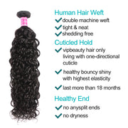 Water Wave 3 Bundles 9A Brazilian Human Hair Natural Color - ashimaryhair
