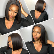 Double Drawn Short Bob Wigs Straight Human Hair Wigs with Full Ends