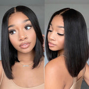Double Drawn Short Bob Wigs Straight Human Hair Wigs with Full Ends