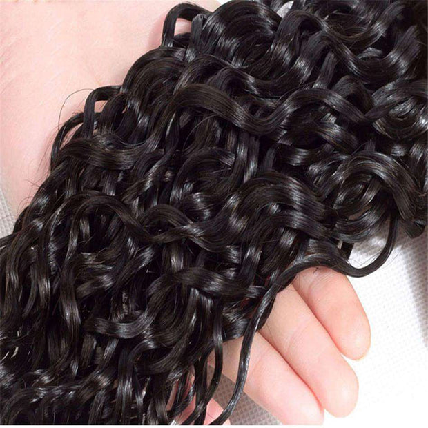 Water Wave Hair 4x4Inchs Lace Closure Natural Color 100% Human Hair - ashimaryhair