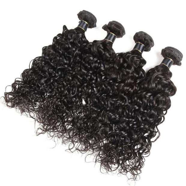 Water Wave 3 Bundles 9A Brazilian Human Hair Natural Color - ashimaryhair