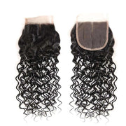 Water Wave Hair 4x4Inchs Lace Closure Natural Color 100% Human Hair - ashimaryhair