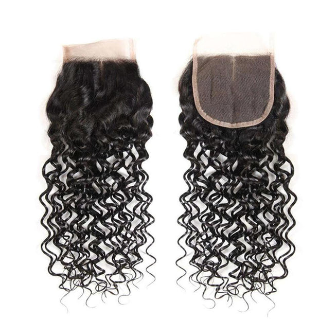 Water Wave Hair 4x4Inchs Lace Closure Natural Color 100% Human Hair - ashimaryhair