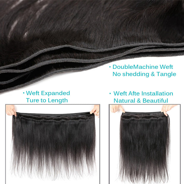 Straight Hair 1 Bundle 9A Brazilian Human Hair Natural Color - ashimaryhair