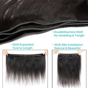 9A Brazilian Straight Hair 4 Bundles With Lace Frontal Human Hair - ashimaryhair