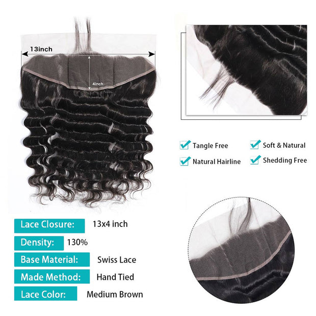 10A Loose Deep Wave Brazilian Hair Bundles With Frontal Human Hair - ashimaryhair