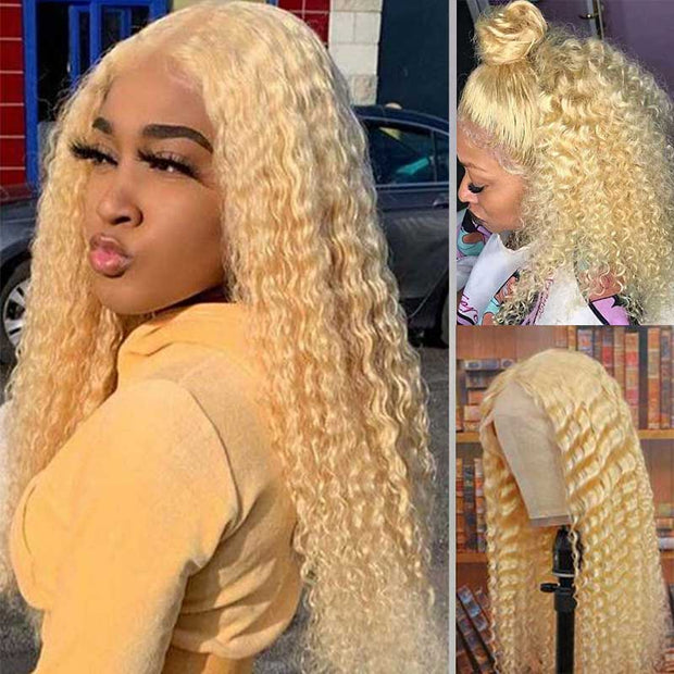 613 blonde lace front wig human hair Straight lace wig 613 blonde wig -Ashimary hair