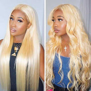 613 blonde lace front wig human hair Straight lace wig 613 blonde wig -Ashimary hair