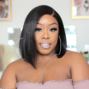 Flash Sale Ashimary Super Natural deep side part Glueless HD Transparent lace Bob wig straight natural color hair