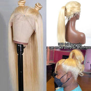 Pre Plucked 613 Blonde Hair 360 Lace Frontal Wig with Baby Hair Hd Transparent Lace