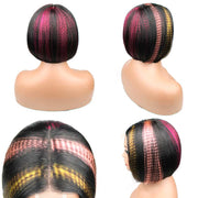 Tiger Print Short Bob Wigs Thick End Bob Straight Blunt Cut 10A Human Hair